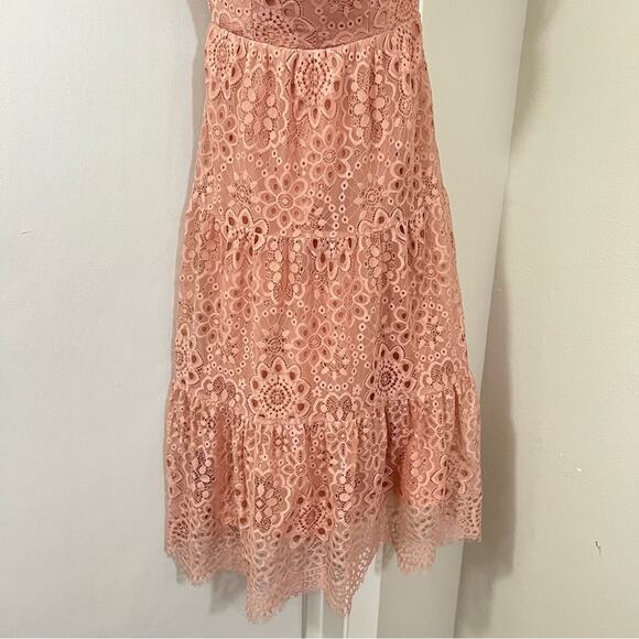 DRESS THE POPULATION River Lace Off the Shoulder Fit & Flare Dress - Picture 7 of 13